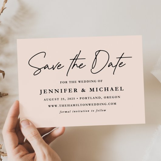 Save The Date Mariage Casual Script Rougeur