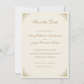 Save The Date Mariage Catholique Monogramme de Marie (Dos)
