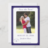 Save The Date Mariage Catholique Monogrammé Intemporel (Devant)