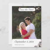 Save The Date Mariage catholique rose et blanc (Devant)