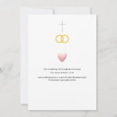 Save The Date Mariage catholique rose et blanc (Dos)