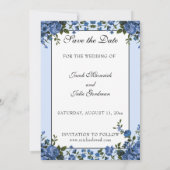 Save The Date Mariage Catholique Roses Bleues Religieuses (Dos)