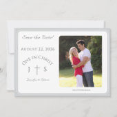 Save The Date Mariage Catholique Timeless Monogrammé (Devant)