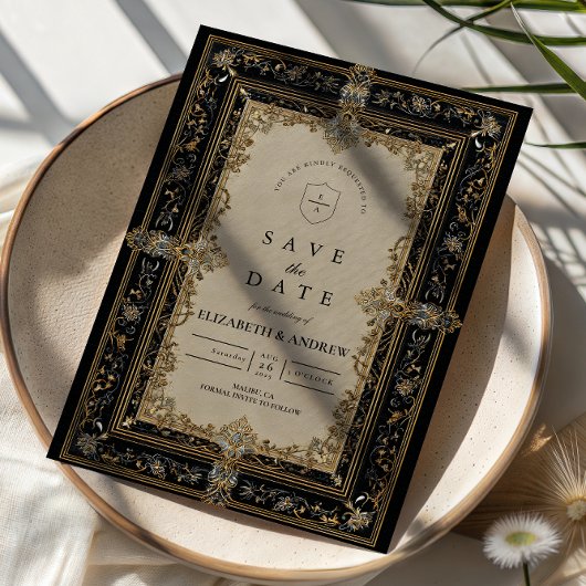 Save The Date Mariage céleste baroque royal