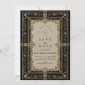 Save The Date Mariage céleste baroque royal (Devant)