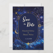 Save The Date Mariage céleste bleu élégant (Devant)
