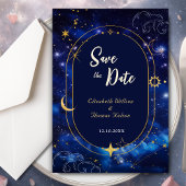 Save The Date Mariage céleste bleu élégant