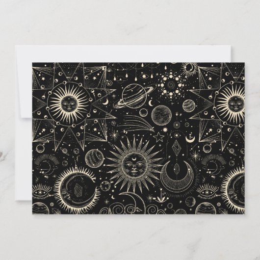 Save The Date Mariage céleste boho astrologie magique (Dos)