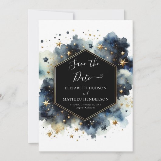Save The Date Mariage céleste Boho imprimable (Devant)