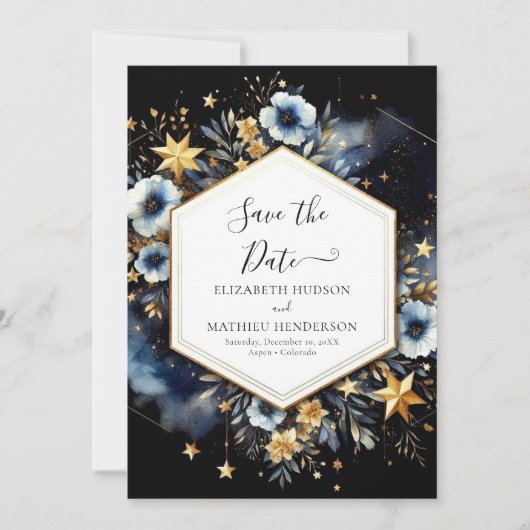 Save The Date Mariage céleste de Boho minimal (Devant)