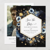 Save The Date Mariage céleste de Boho minimal (Devant / Derrière)