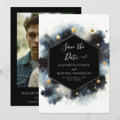 Save The Date Mariage céleste de Boho Whimsical (Devant / Derrière)