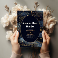 Mariage céleste de minuit bleu étoiles de lune