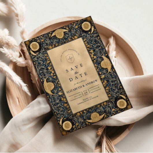 Save The Date Mariage céleste de minuit doré