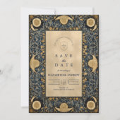 Save The Date Mariage céleste de minuit doré (Devant)