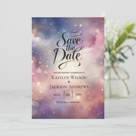 Save The Date Mariage céleste de Stardust (Debout devant)