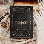 Save The Date Mariage céleste de Tarot noir et de Faux Gold