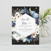 Save The Date Mariage céleste des Étoiles Élégantes (Debout devant)