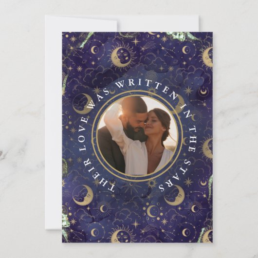 Save The Date Mariage céleste écrit dans les étoiles Photo (Dos)