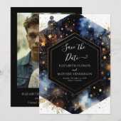 Save The Date Mariage céleste élégant (Devant / Derrière)