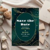 Save The Date Mariage céleste Emerald Green Gold