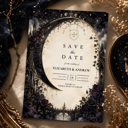 Save The Date Mariage céleste gothique