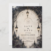 Save The Date Mariage céleste gothique lunatique (Devant)