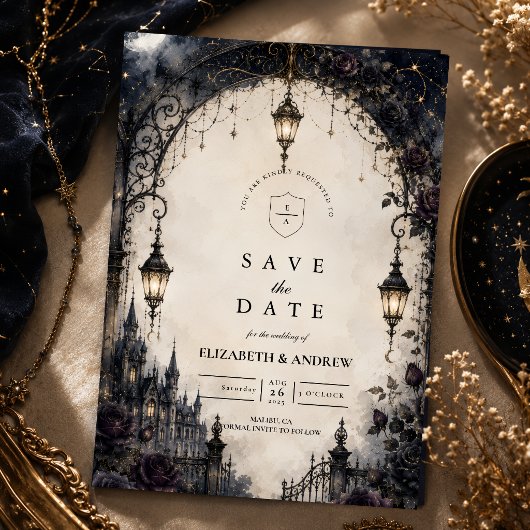 Save The Date Mariage céleste gothique lunatique
