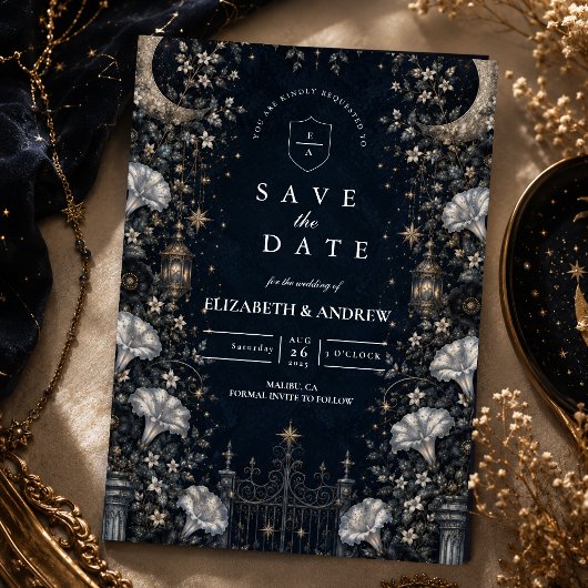 Save The Date Mariage céleste gothique sombre