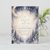 Save The Date Mariage céleste hivernal intemporel (Debout devant)