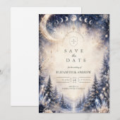 Save The Date Mariage céleste hivernal intemporel (Devant / Derrière)
