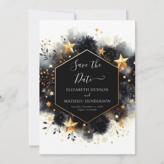 Save The Date Mariage céleste minimal simple (Devant)
