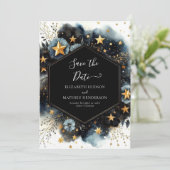 Save The Date Mariage céleste moderne lunaire (Debout devant)