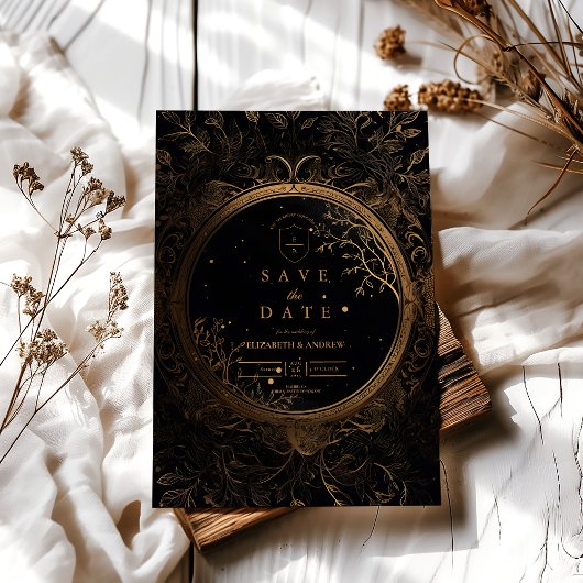 Save The Date Mariage Céleste Mystique Or