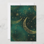 Save The Date Mariage céleste or émeraude vert (Dos)