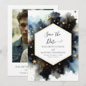 Save The Date Mariage céleste romantique de Boho (Devant / Derrière)