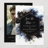 Save The Date Mariage céleste romantique minimal (Devant / Derrière)