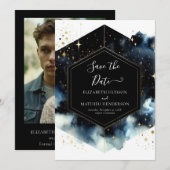 Save The Date Mariage céleste romantique unique (Devant / Derrière)