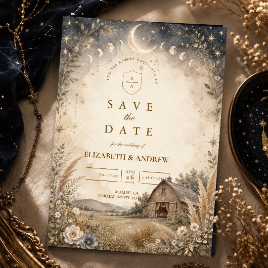 Save The Date Mariage céleste rustique