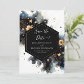 Save The Date Mariage céleste rustique de l'espace (Debout devant)