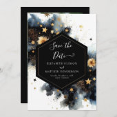 Save The Date Mariage céleste rustique de l'espace (Devant / Derrière)