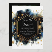 Save The Date Mariage céleste simple et agréable (Devant / Derrière)