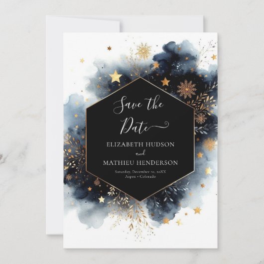 Save The Date Mariage céleste simple et moderne (Devant)
