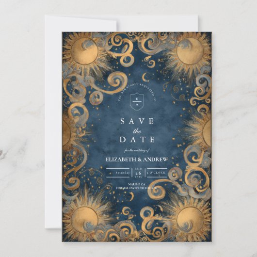 Save The Date Mariage céleste sous le soleil de minuit (Devant)