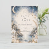 Save The Date Mariage Céleste sur la Plage Éthérée (Debout devant)