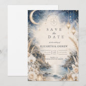 Save The Date Mariage Céleste sur la Plage Éthérée (Devant / Derrière)