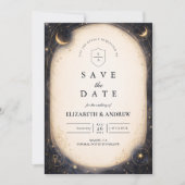 Save The Date Mariage céleste vintage (Devant)