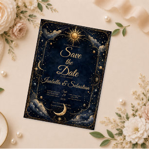 Save The Date Mariage Céleste Vintage Astrologie