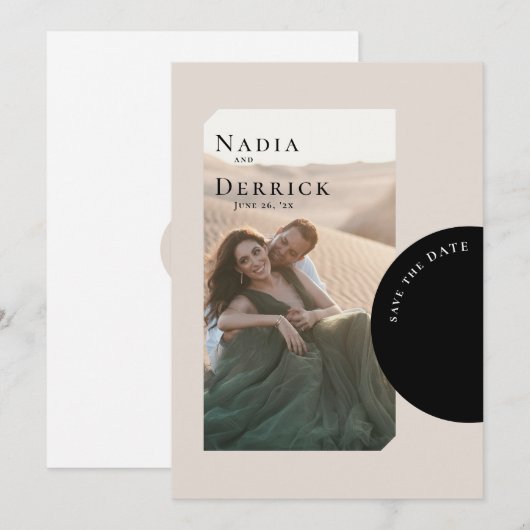 SAVE THE DATE MARIAGE CERCLE CHIC (Devant / Derrière)