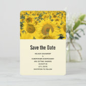 Save The Date Mariage Champ Jaune de Tournesols (Debout devant)